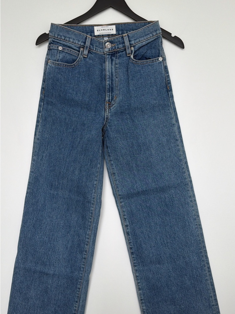 SLVRLAKE Light Blue High-Rise Straight Jeans